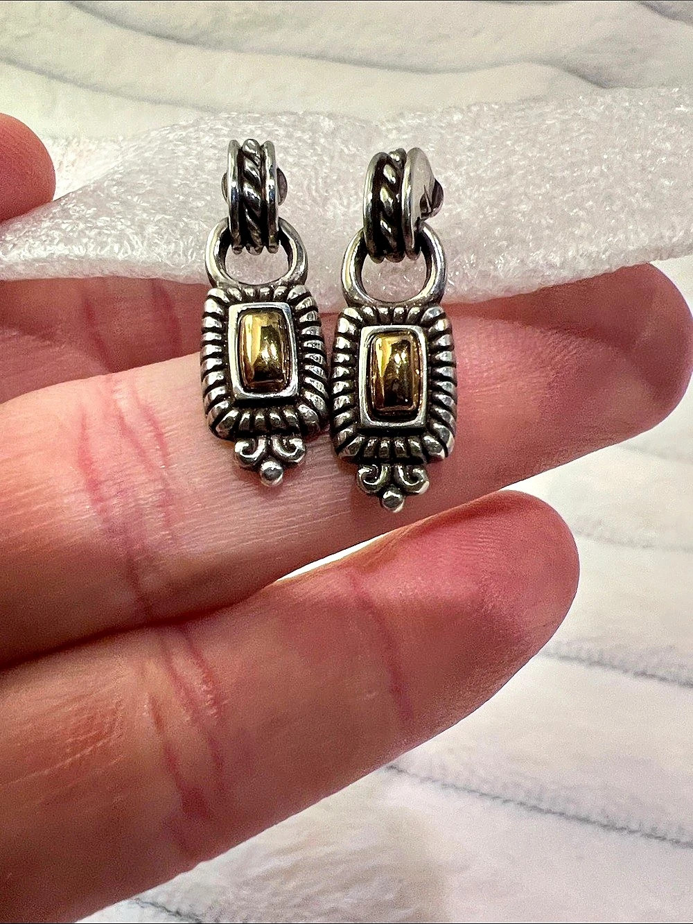 Brighton Silver & Gold Drop Earrings